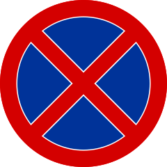 Znak B-36 zakaz zatrzymania lub postoju